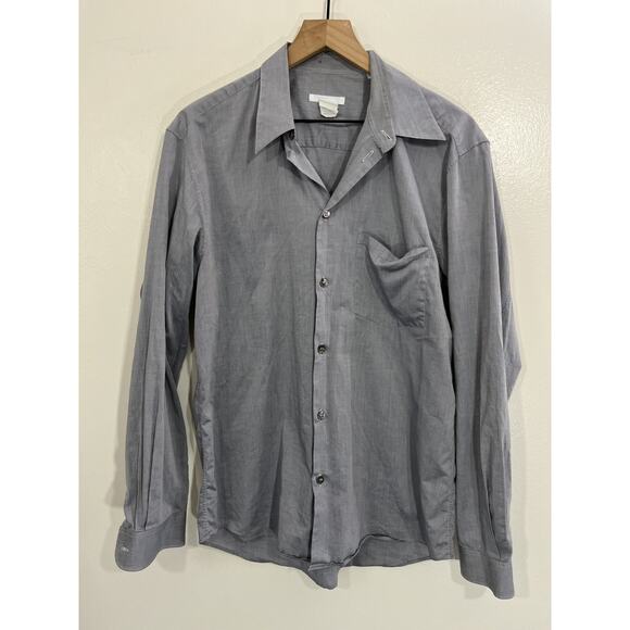 Vtg Helmut Lang 90s Dress Shirt 41/16 Italy Quiet Luxury Minimal Relax Normcore - Picture 1 of 16